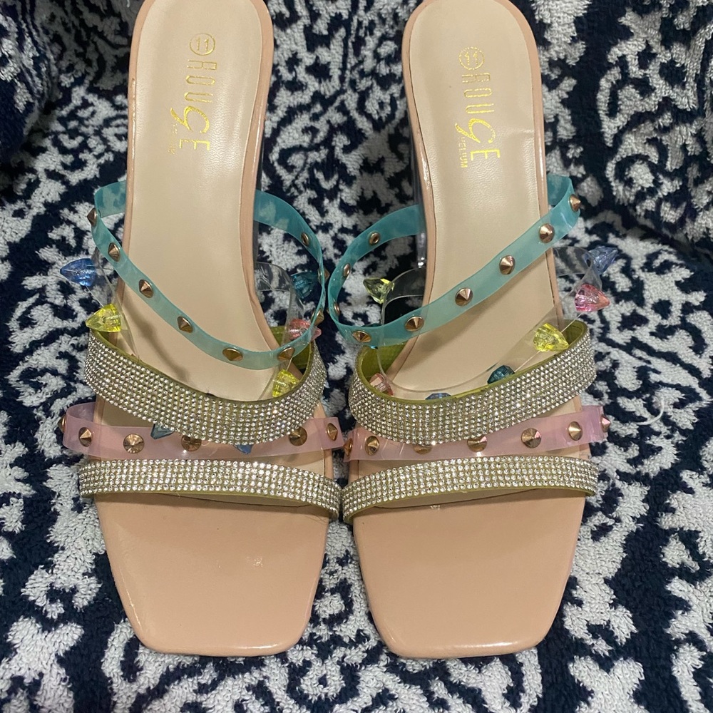Size 11 Clear heels Perfect for date night a girls night very comfortable